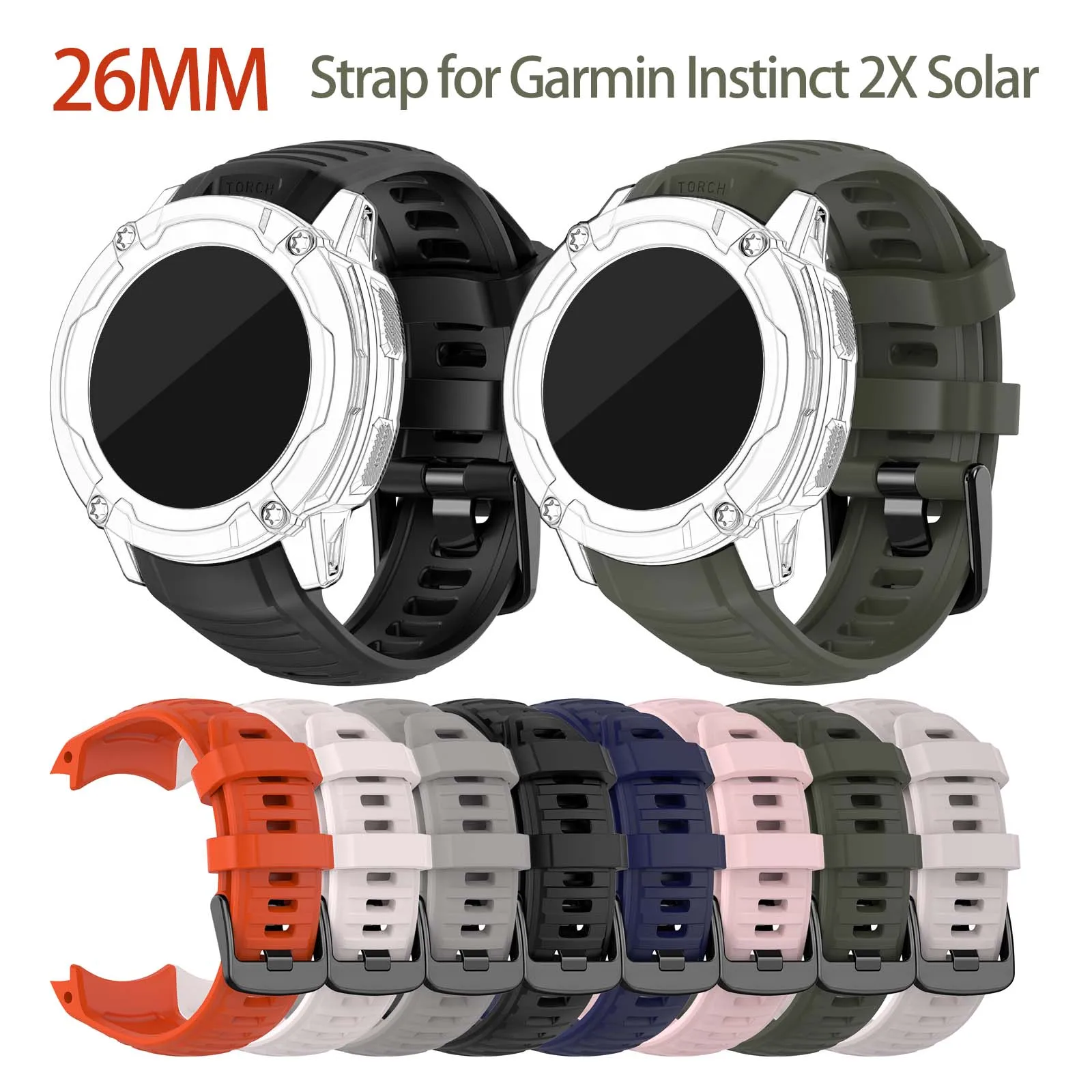 Official Silicone Strap For Garmin Instinct 2X Smart Watch Correa Replacement Bracelet Wrist Band For Instinct 2X Correa