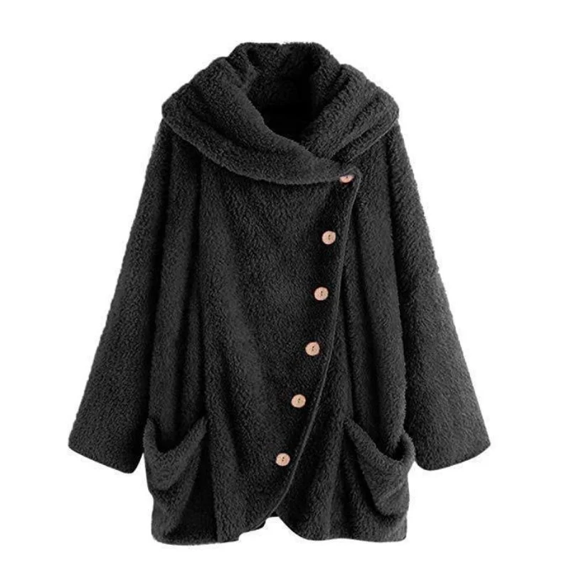 Cappotto da donna di vendita calda autunno inverno cappotto con colletto rovesciato donna giacca oversize calda orsacchiotto giacca da donna in peluche giacca Cardigan