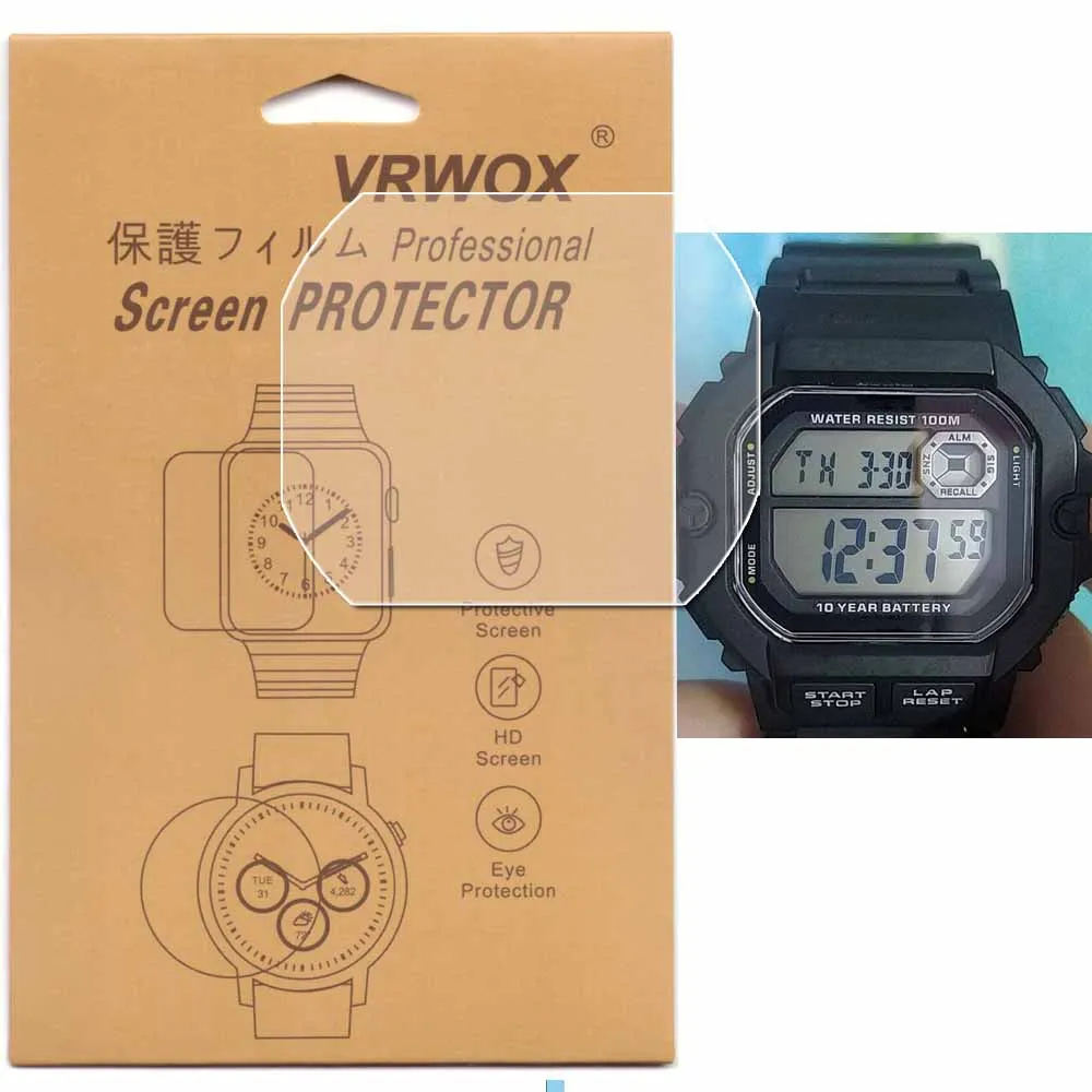 3Pcs Protector For LW-204 WS-1400 WS-1700 1600  AE-1200 AE-1300 AQ-230 Explosion-proof Screen Protector Sport Watch LCD Film