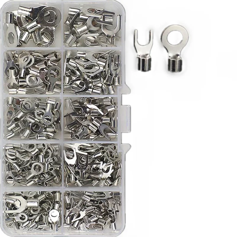 320 Pieces Boxed Crimp Terminal Terminal U Shape O Shape Multifunction Wire Connector 0.5-4mm Square Terminal Audio Interface