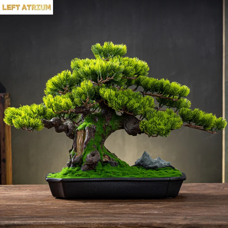 Large beauty Luo Han pine new Chinese entrance club interior decoration landscape fake tree simulation tree pine