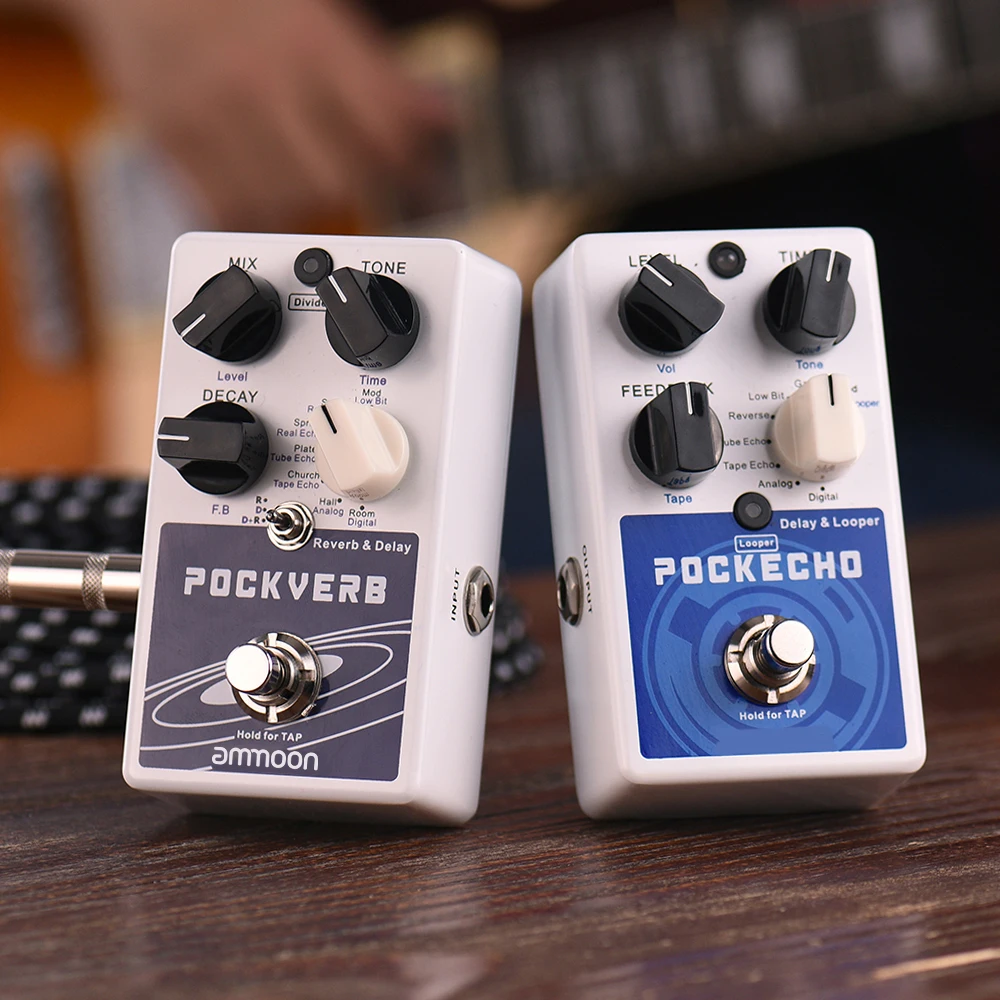 ammoon POCKVERB Reverb & Delay Guitar Effect Pedal 7 Reverb Effects + 7 Delay Effects With Tap Tempo Function True Bypass