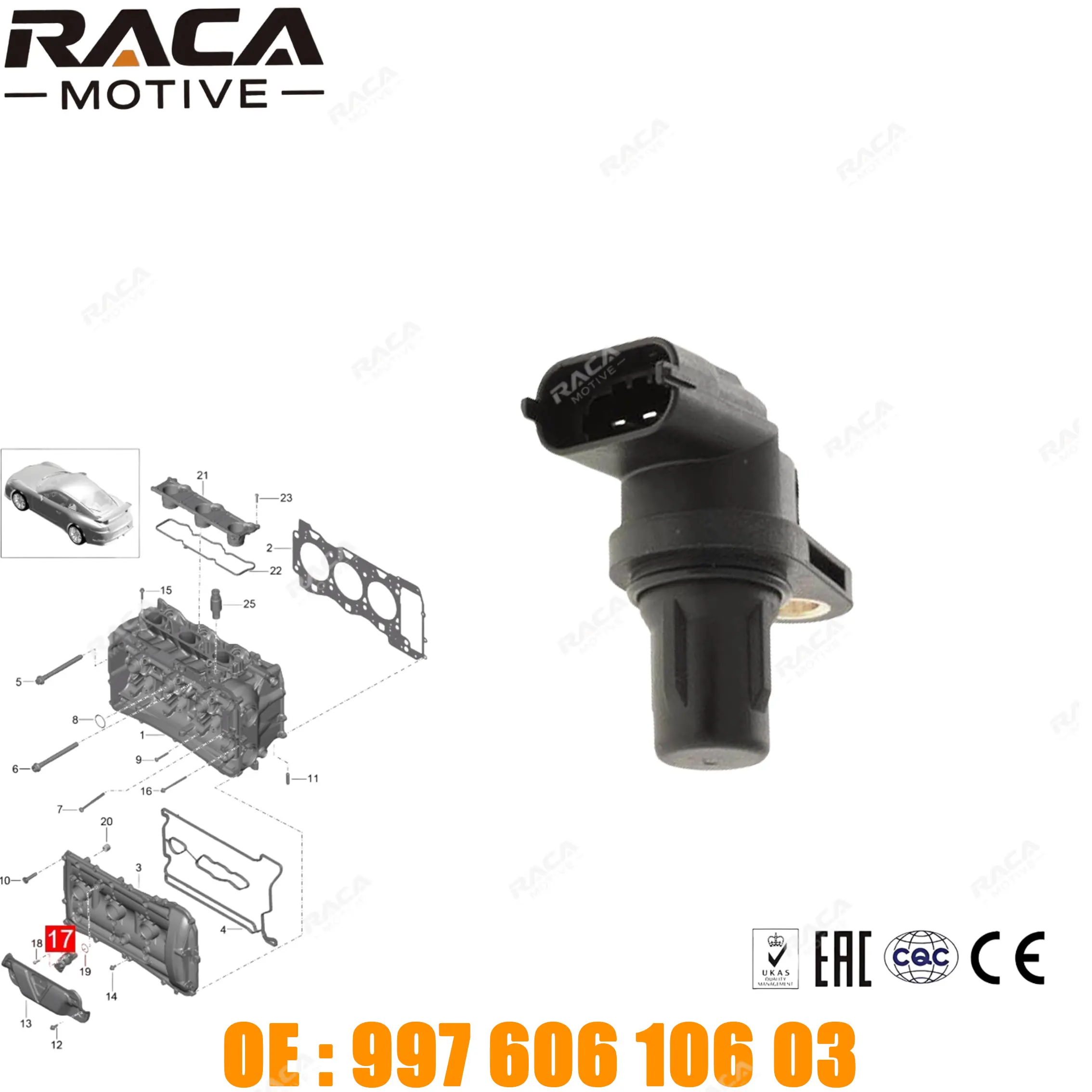High Quality Camshaft Position Sensor for Porsche 911 991 997 Cayman Bobst981 987 Cayenne 9Pa 99760610603 99760610601 99760610600