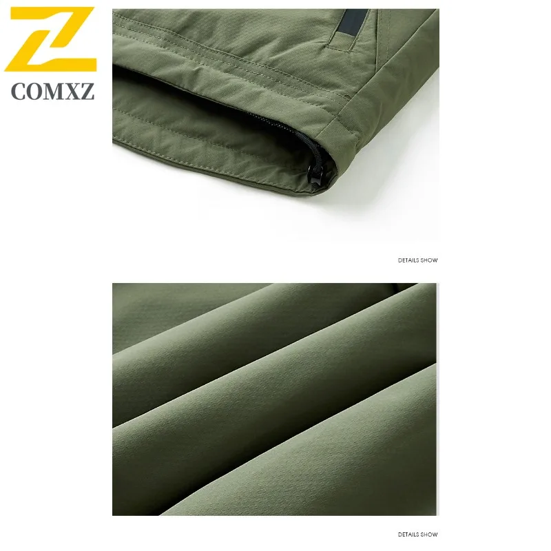 سترة COMXZ للرجال بغطاء للرأس خفيفة للغاية للعمل في الهواء الطلق سترة سميكة دافئة كاجوال بلون سادة ملابس شتوية مقاومة للبرد #6