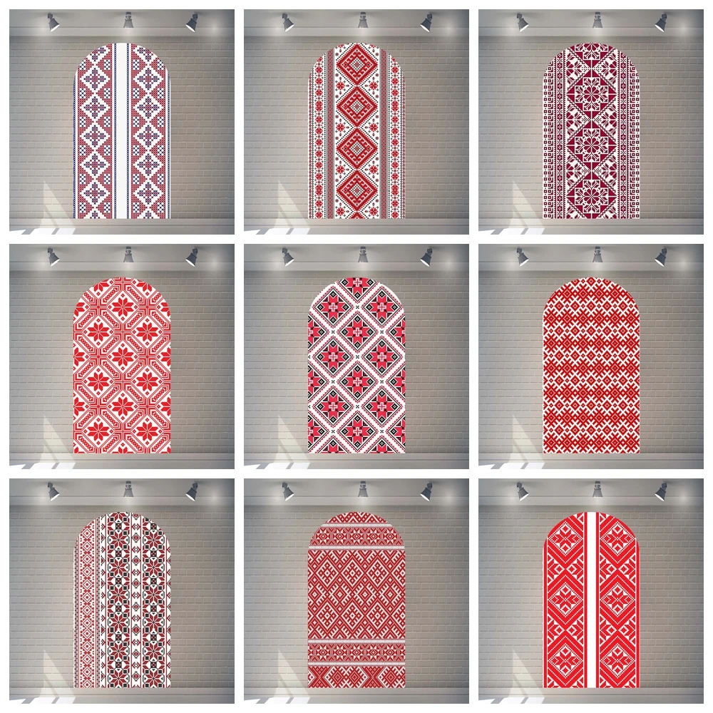 Red Embroidery Henna Arch Background Customized Adult Children Birthday Bride Wedding Shower Photo Decoration Photography Props