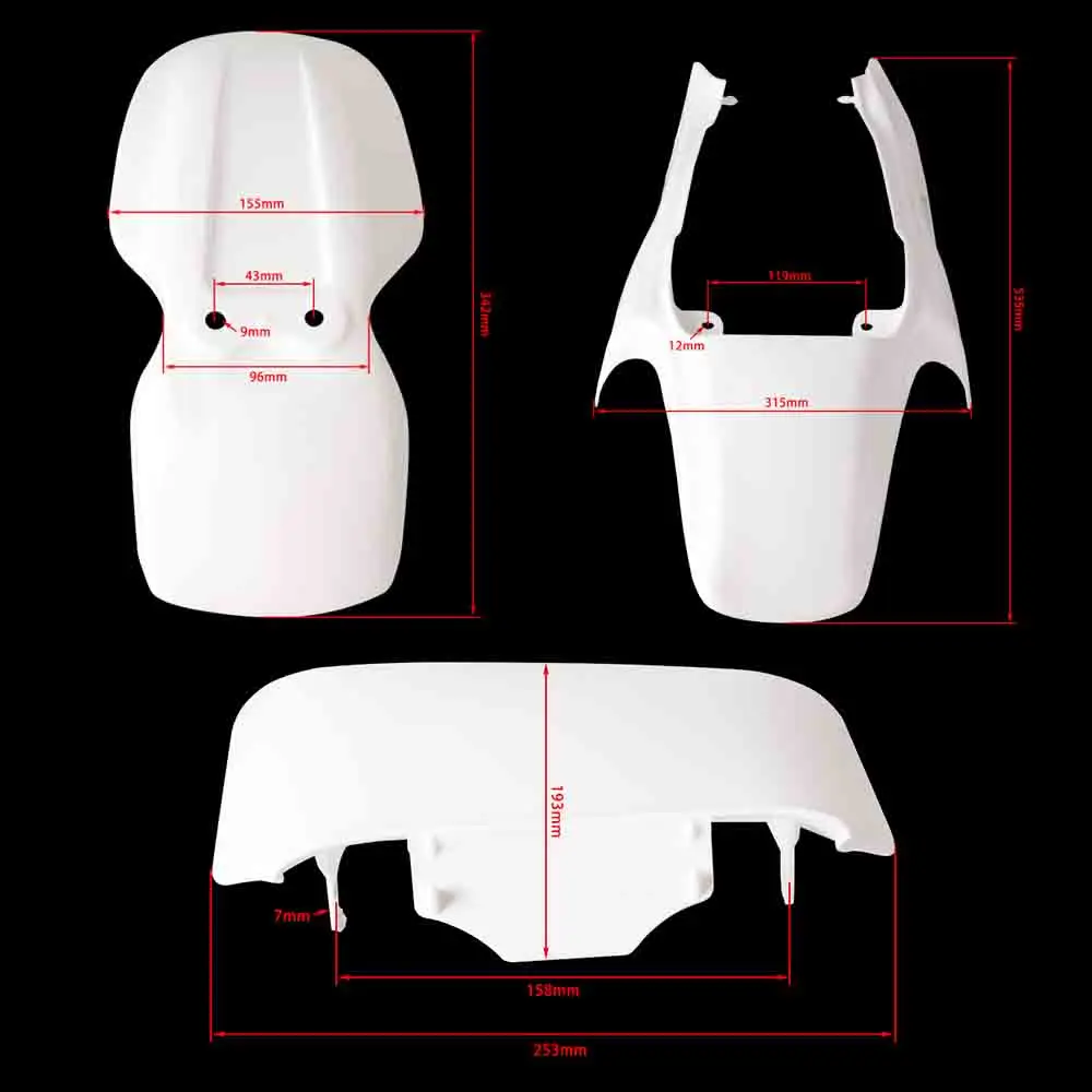 Motorcycle Shell Plastic Parts Complete Set, Guard, Front Fender for Honda off-road version of the Baha baja BAJA Z50 Monkey