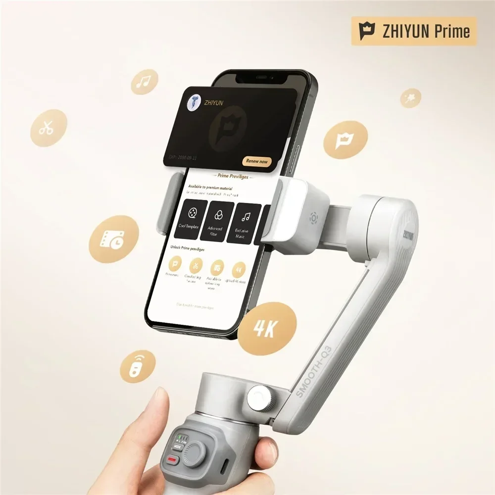 

NEW IN STOCK Zhiyun Q3 Gimbal 3 Axis Selfie Stick Handheld Gimbal Zhiyun Gimble Mobile Gimbal Stabilizer Light for Smartphones