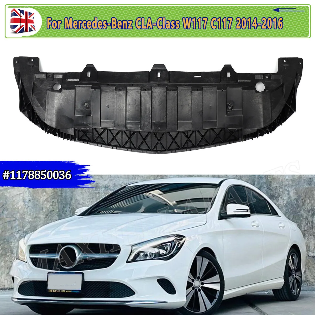 

Front Lower Bumper Guard Board For Mercedes CLA-Class W117 C117 CLA220 CLA250 2014 2015 2016 Lower Guard Board Splash Shield Mud