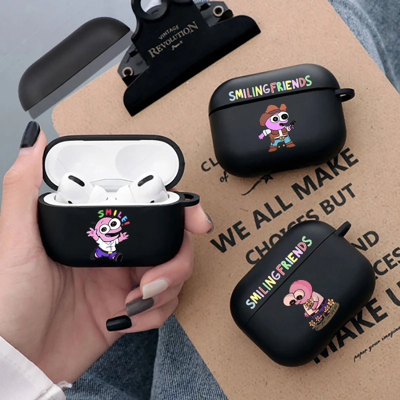 Cartoon Anime Smiling Case for Airpods 1 2 3 Pro2 2022 Cartoon Friends Soft Airpods Earphone Covers Funda Friends Gift