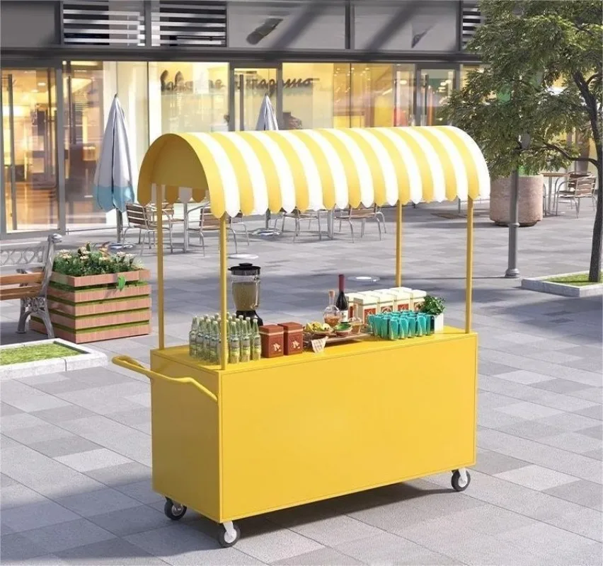 Mobile breakfast cart trolley stall special snack cart braised vegetables cooked ice cream