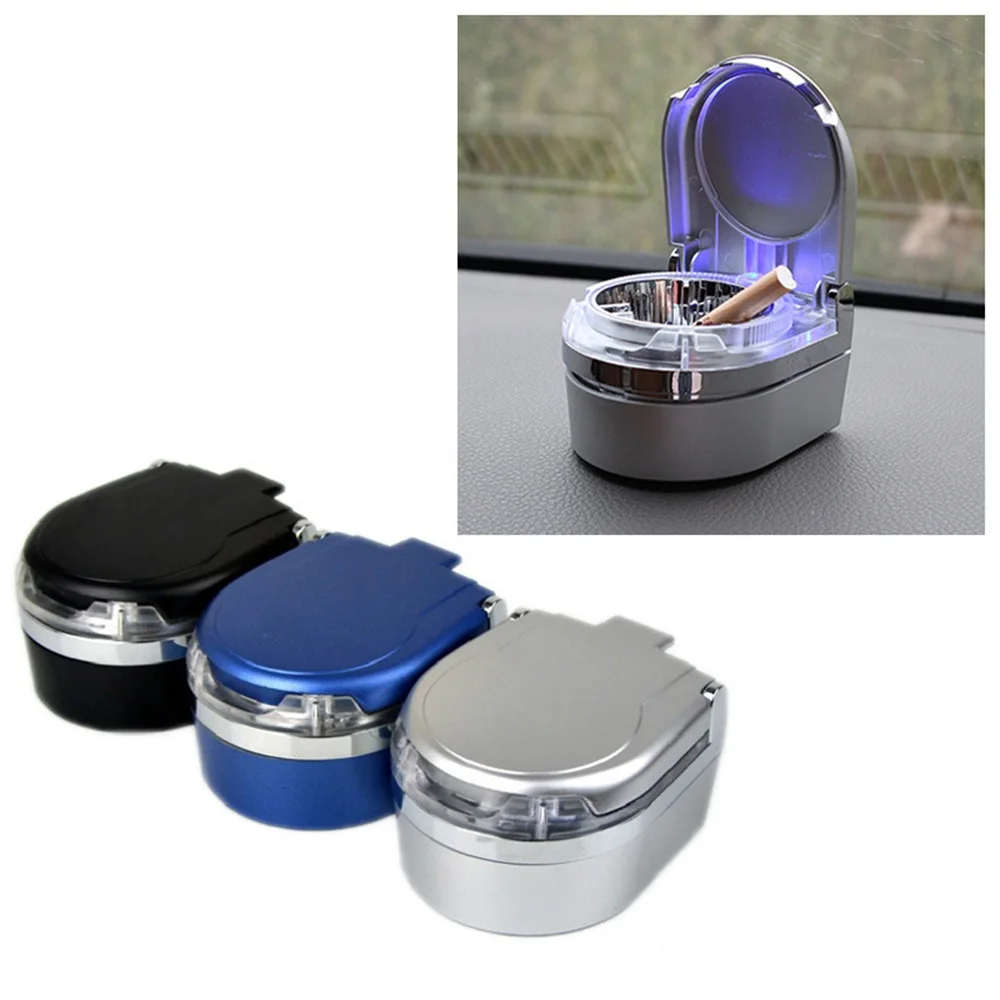 Universal Car Ashtray Led Lights Cover Cigarette Holder Box Car Supplies New