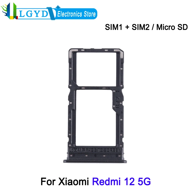 

SIM + SIM / Micro SD Card Tray For Xiaomi Redmi 12 5G Dual SIM Card Tray Replacement Part