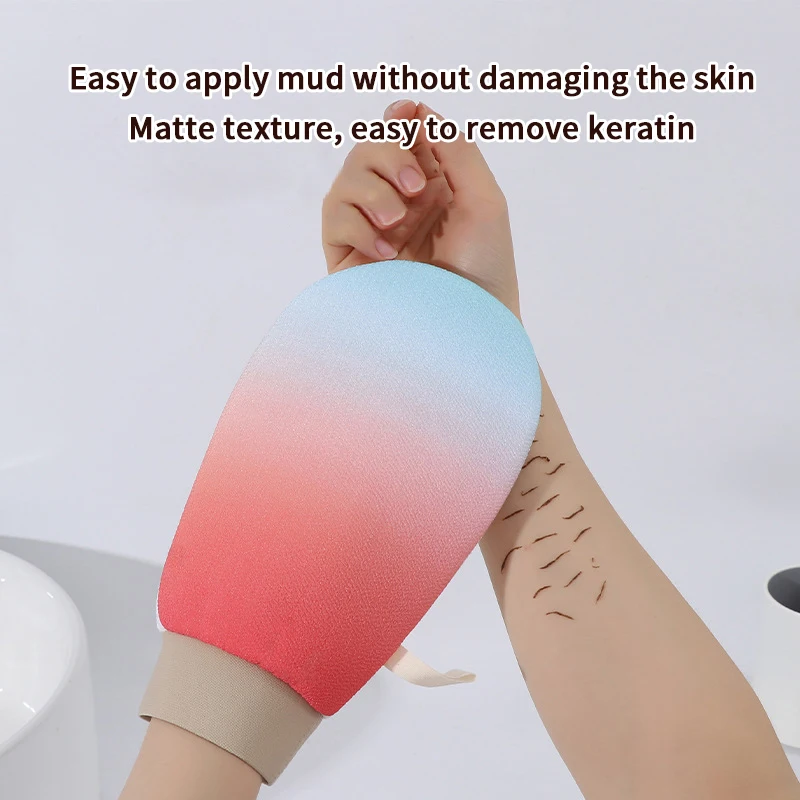 Gants de douche fins Double face, dégradé de couleur, serviette de bain monocouche, nettoyage du corps, exfoliant, Peeling, outil de gommage