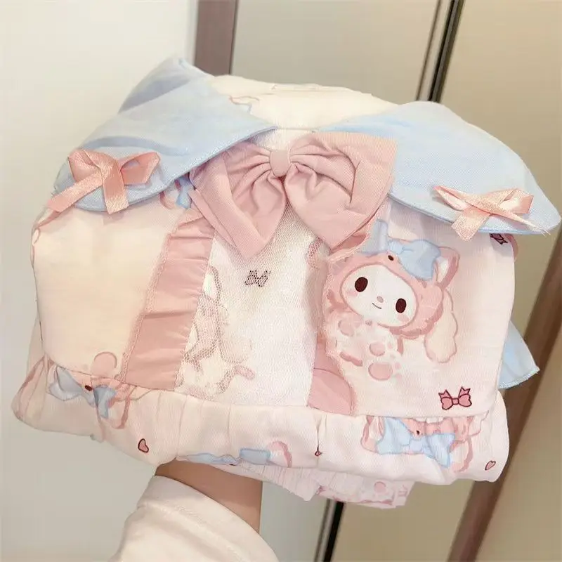 

Пижамный комплект Kawaii My Melody, розовый милый комплект домашней одежды, шорты с короткими рукавами, летняя студенческая мягкая удобная ночная рубашка с героями мультфильмов, 2 шт.