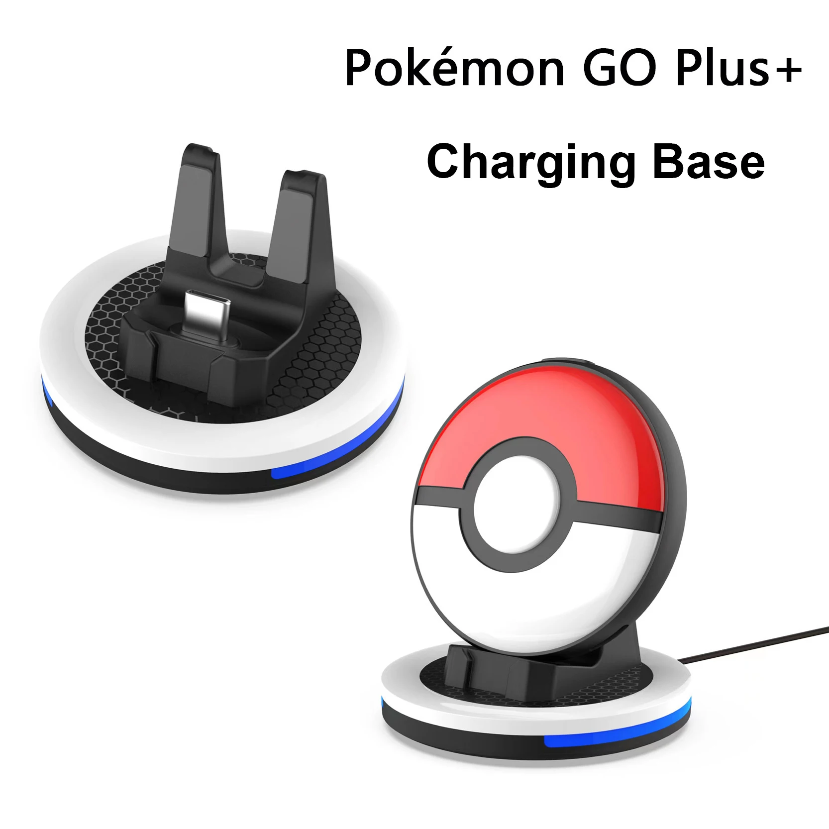 Type-C Charger for Poke mon GO Plus + Charging Display Light Charger Adapter Charging Base With charging cable For Pokemon GO