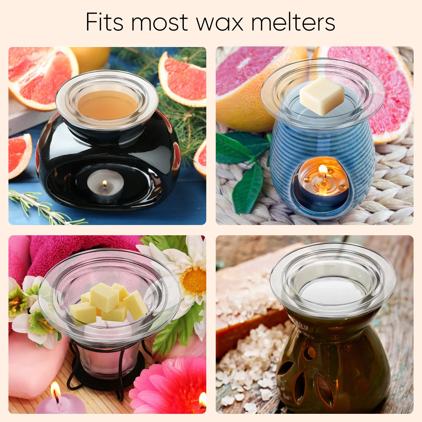 交換用4.6インチ透明ガラスオイルウォーマーディッシュ、エッ - Home Fragrance Wax Melts のレビューと価格