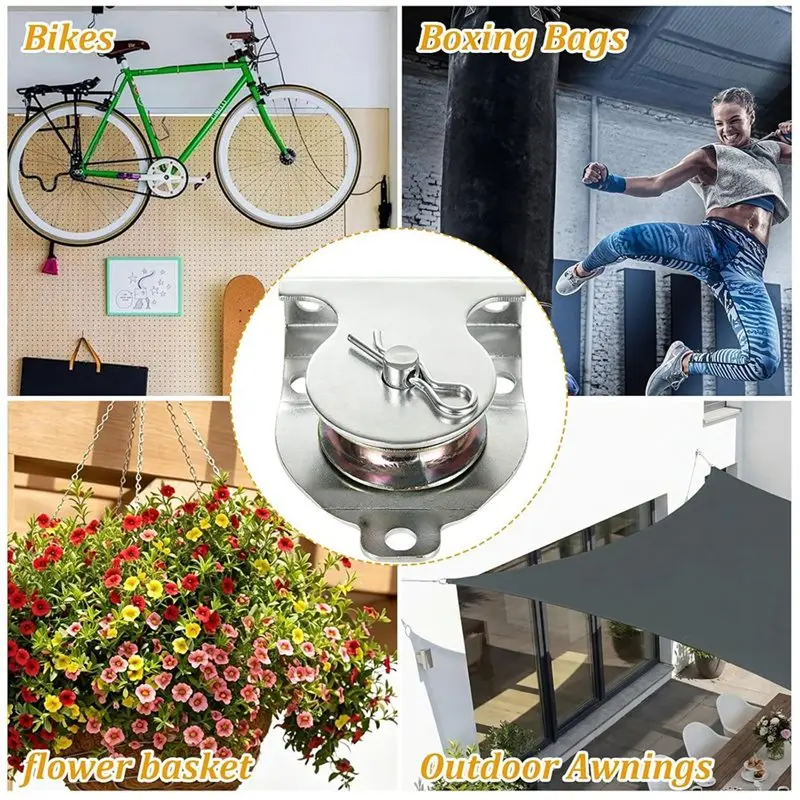 [NEWA76K!】 Wall Ceiling Mount Single Pulley 38MM Fixed Wheel Block With Wheel Groove Ceiling Mount Single Pulley