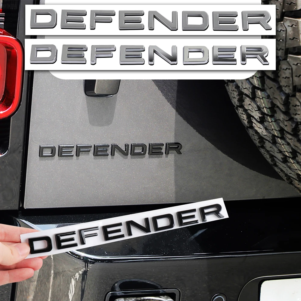 Glossy Steel Chrome ABS Emblem Car Styling Hood Trunk Letters DEFENDER Logo Badge Sticker for RANGE ROVER Accessories