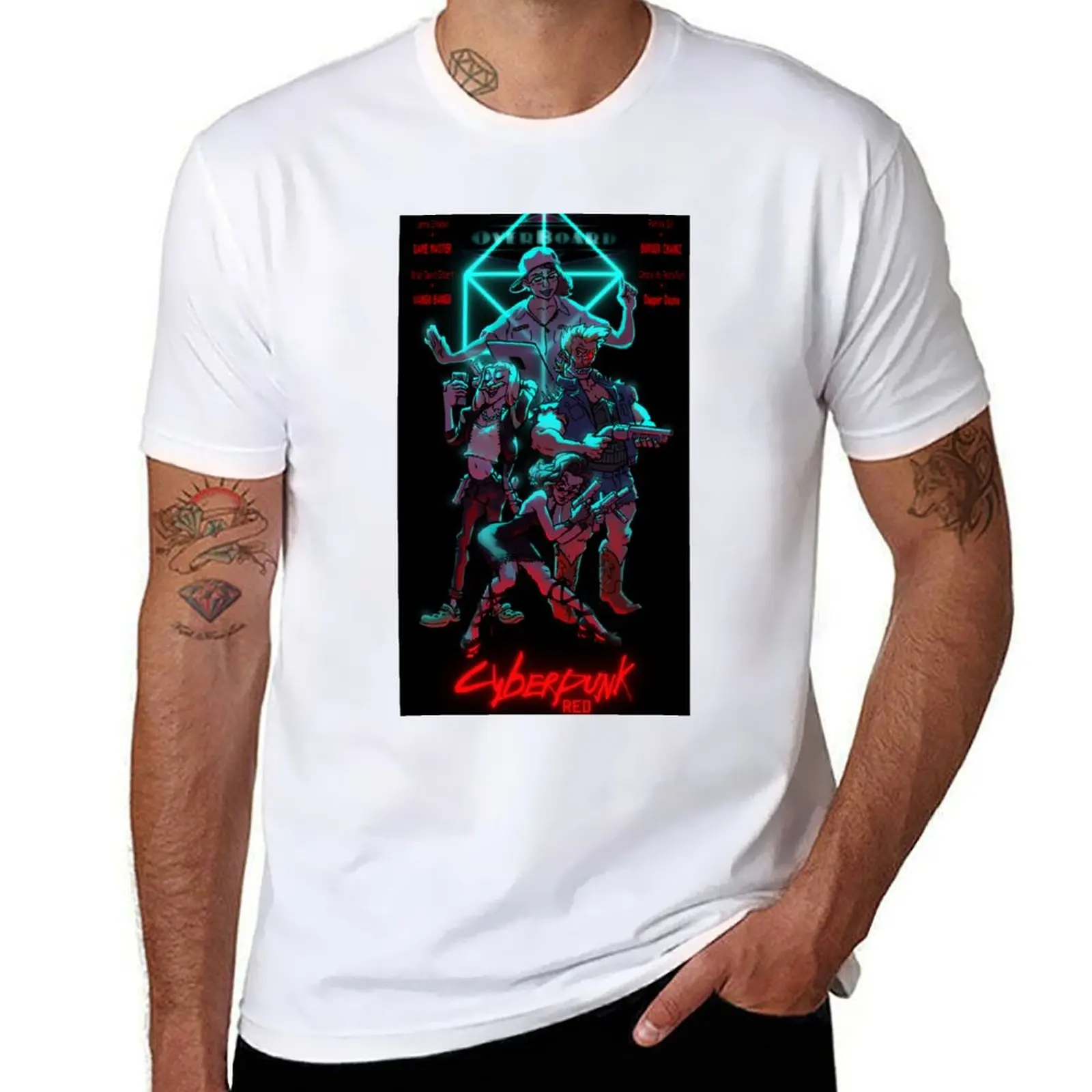 

Cyberpunk RED Poster - Polygon Overboard T-Shirt heavyweights boys whites T-shirts for men cotton