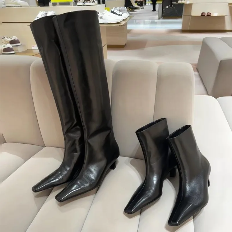 

Summer New Fashion Knee-High Boots Women Pointed Toe Elegant Thin Low Heel Casual Ladies Pumps Shoes Long Botas Mujer
