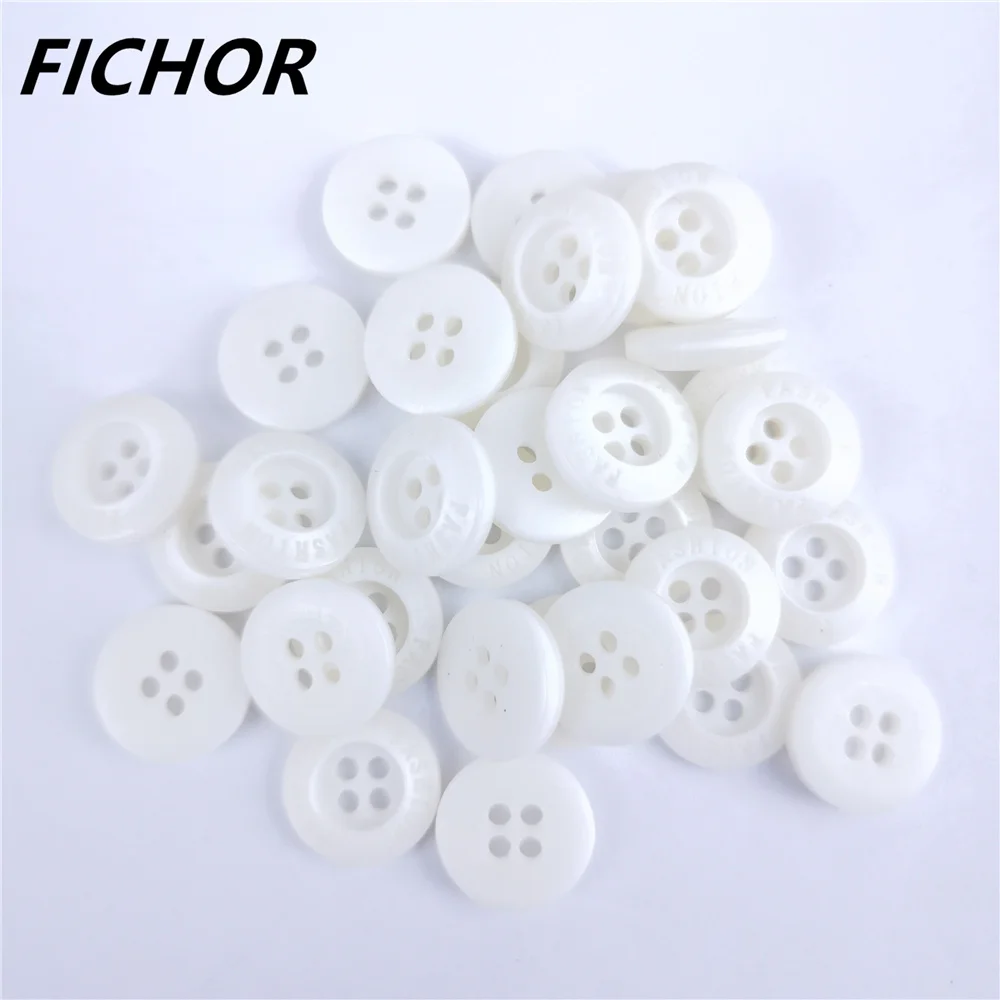 30/50pcs 12.5mm 4 Hole White Resin Sewing Buttons Cute Solid Color Round Shape Button for Baby Kids Clothes DIY Accessories