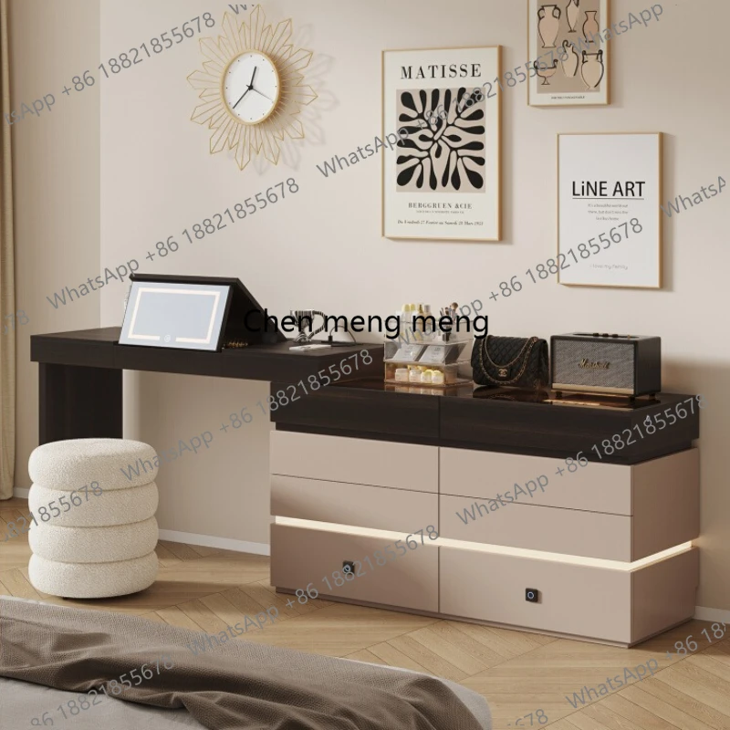 D178 Glass Top Computer Dressing Table Jewellery Gadget Fashionable Makeup Dressing Table Stool Modern Penteadeiras Rome Furnitu