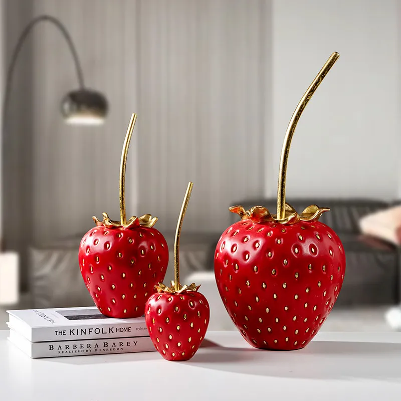 

Nordic ornament modern light strawberry home office decoration fruit decoration soft resin creative crafts