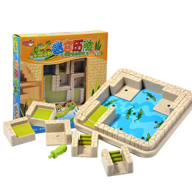 Board Game Maze Adventure Crocodile Klotski Puzzle Intelligence Game Puzzle Space Logic Toy