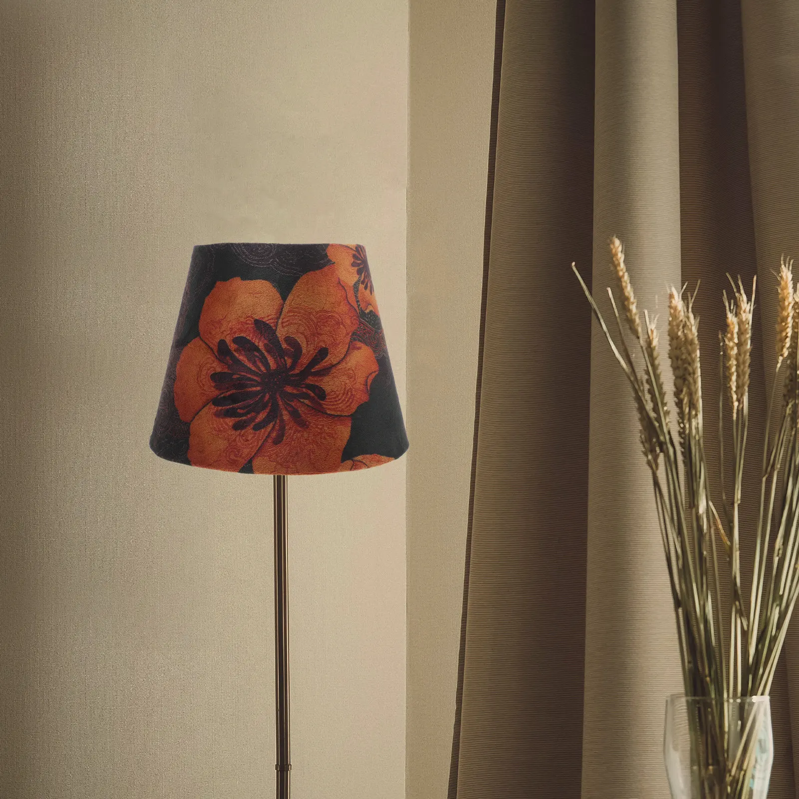 

Printed Fabric Lamp Shade For Table Floor Desk Lamp Replacement E27 Soften Light Decorative Household Lighting Cover Iron