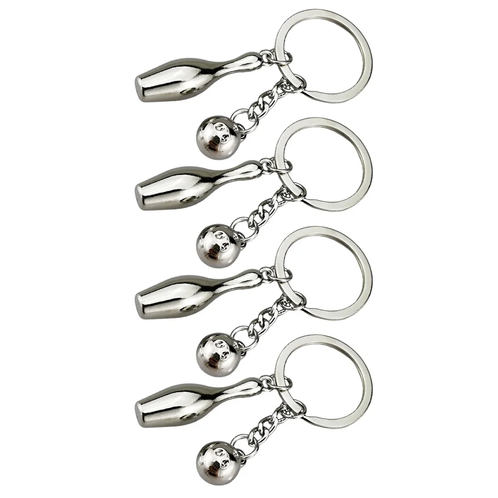 Porte-clés de Bowling, 4 pièces, Souvenir de sport, pendentif de sac à dos, décorations créatives, éléments, porte-clés, sac à thème suspendu