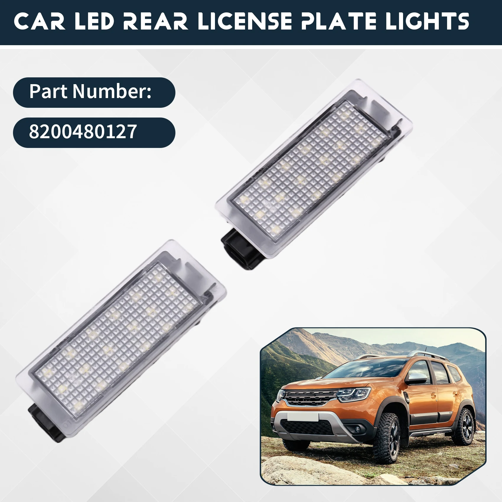 Dependable-For Renault Clio MK Espace Duster Laguan 8200480127 Car LED Rear License Plate Light