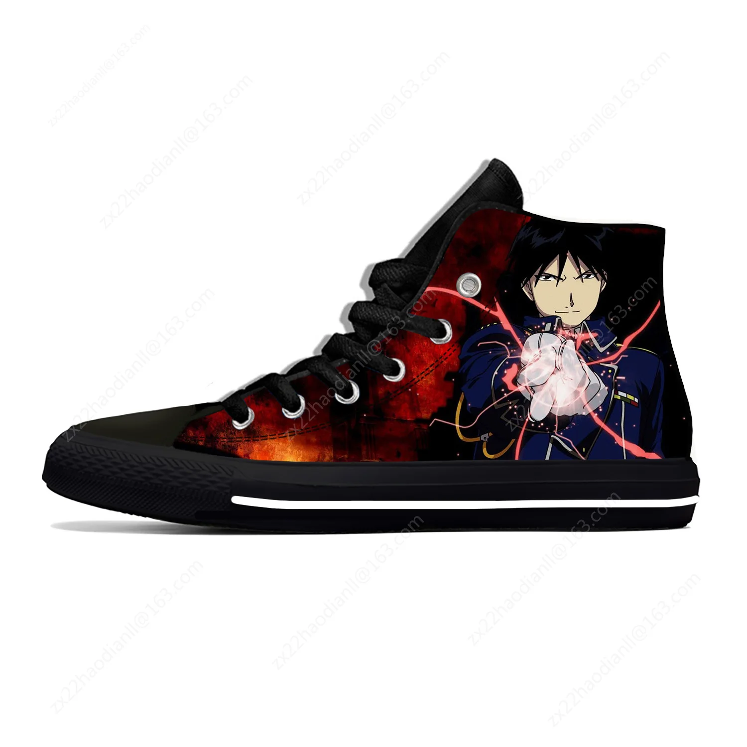 Fullmetal Alchemist Broederschap Lichtgewicht Doek 3d Print Mode Hoge Top Canvas Schoenen Heren Dames Casual Ademende Sneakers