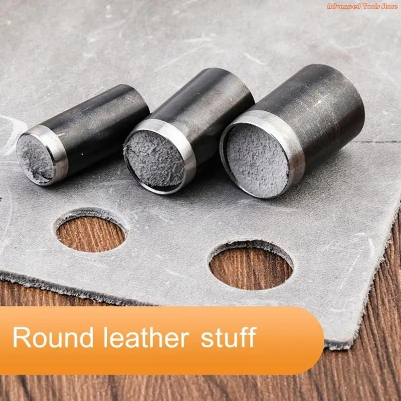 5Pcs Hollow Punching Cutter Tool Round Hole Punching Cutter Set Metal Leather Punching Tool for Leather Belt Eyelet W91B