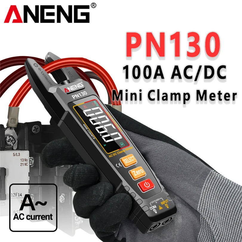 

ANENG PN130/PN129 Intelligent Digital Multimeter Clamp Meter 4000 Counts AC/DC Voltage Current Protable Capacitance Resistance T