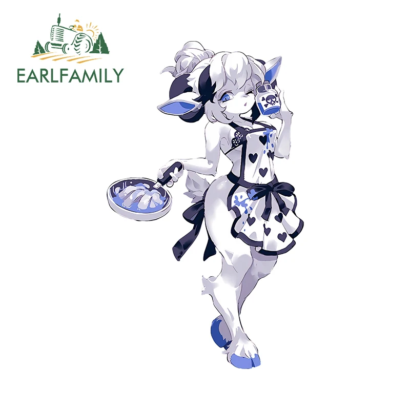 

EARLFAMILY, 13 см x 7,8 см, пушистый демон, сексуальная девушка, автомобильные наклейки, фартук для любви, вайфу повар, аниме наклейка, модные автомобильные аксессуары с окошками