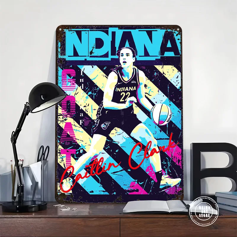 Caitlin Clark Fever Poster Customized Vintage Metal Signs Wall Art Retro Tin Plaque for Office Decor Room Luxury Decoration Home