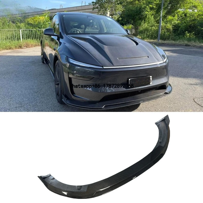 

For New Model Y Juniper 2025 2026 High Quality Dry Carbon Fiber Front Lip Bumper Spoiler Body Kit