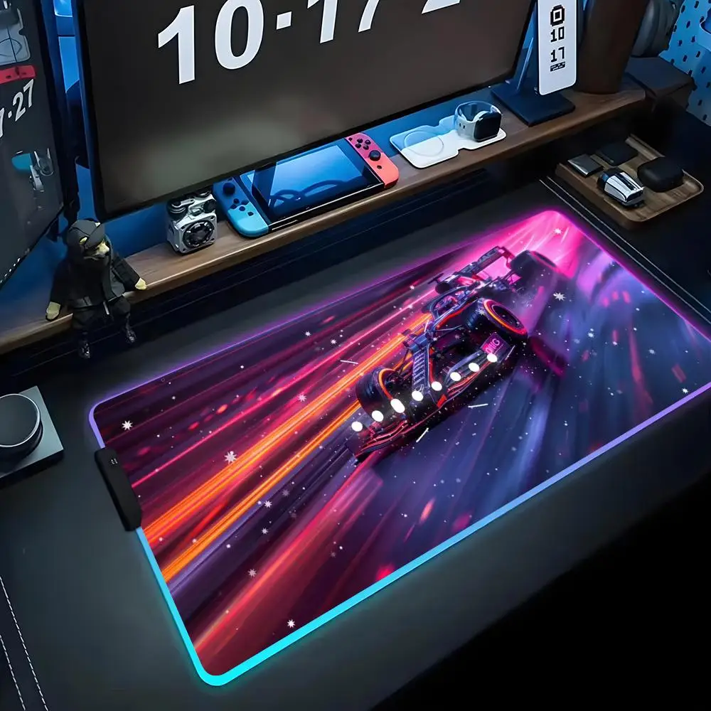 

Коврик для мыши Formula Racing RGB Gaming Mousepad Большой светодиодный коврик для ПК Настольный коврик Светящийся коврик для мыши Большие коврики для клавиатуры Настольный коврик с