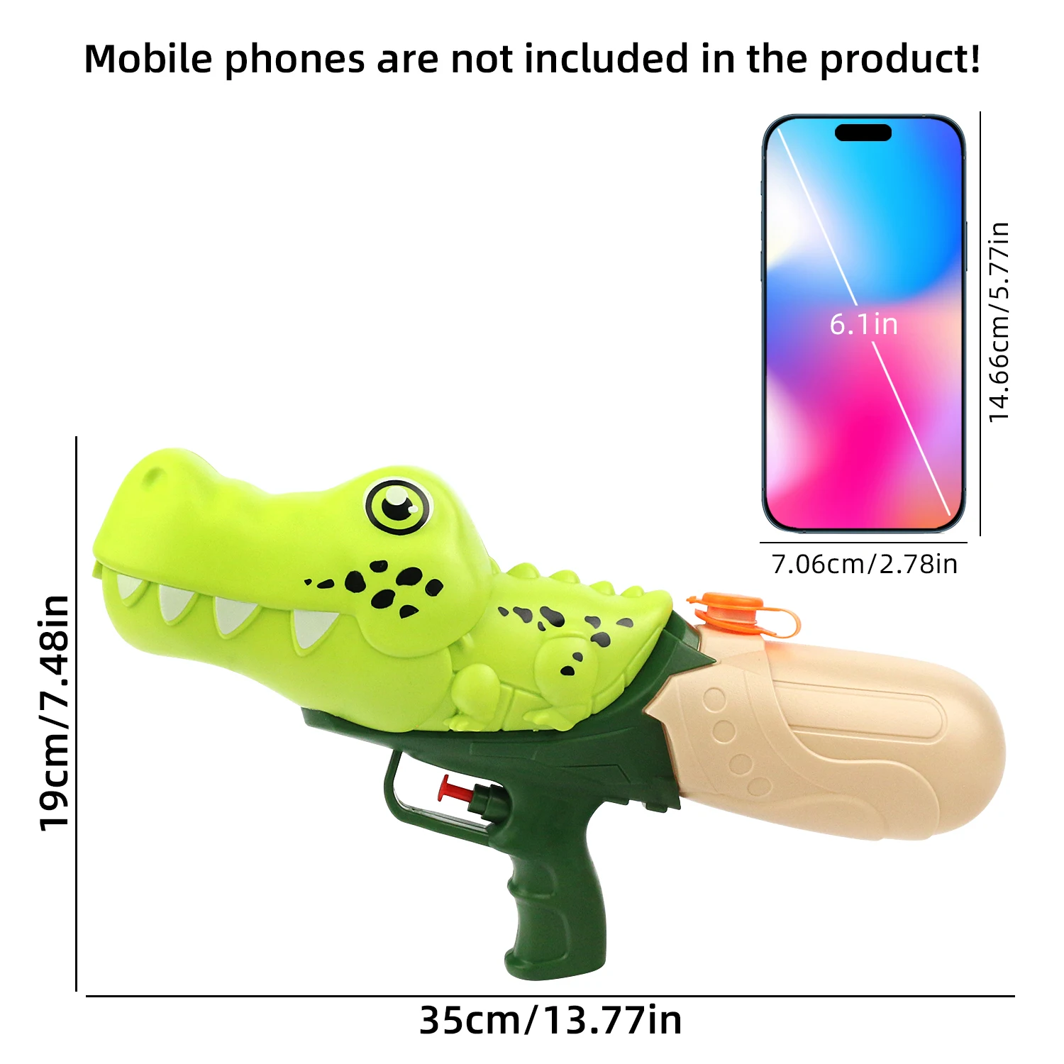 Cartoon crocodile water gun children's toy, beach water play single nozzle crocodile water gun, water fight swimming pool toy