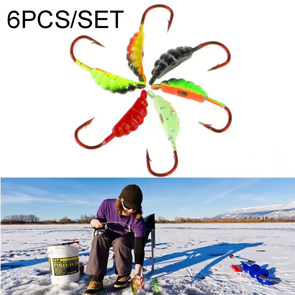 6PcsAD-Sharp Ice Fishing Lure High Quality 22mm/1.4g Metal Winter Bait Lead Hard Hook Artificial Bait Jigging Balancer