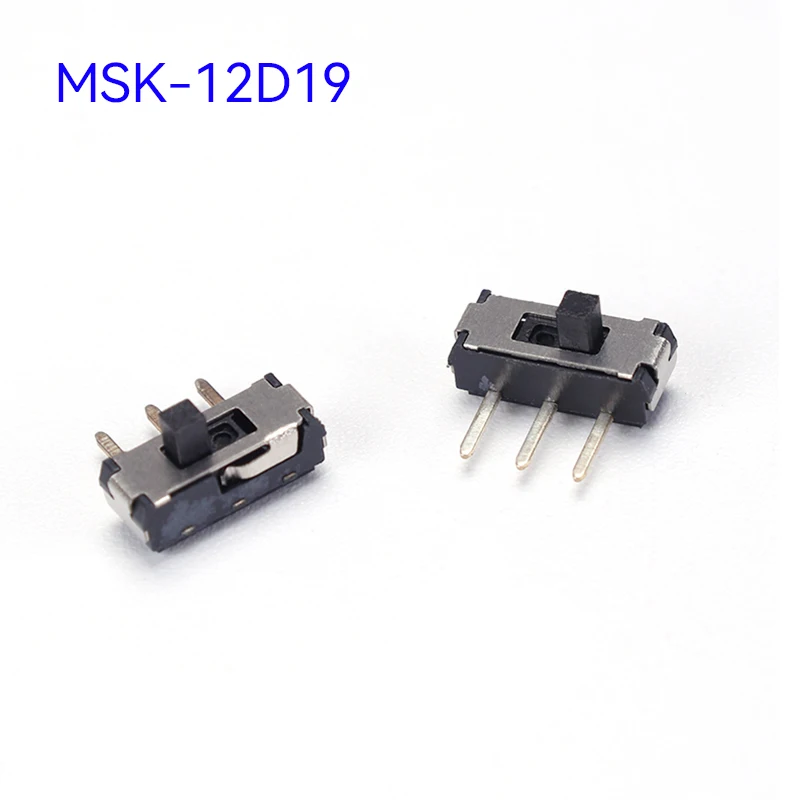 5PCS MSK-12D19 3-Pin 2-Position Single-Row Horizontal Power Switch Miniature Toggle Switch 2mm Handle Length for Electronics
