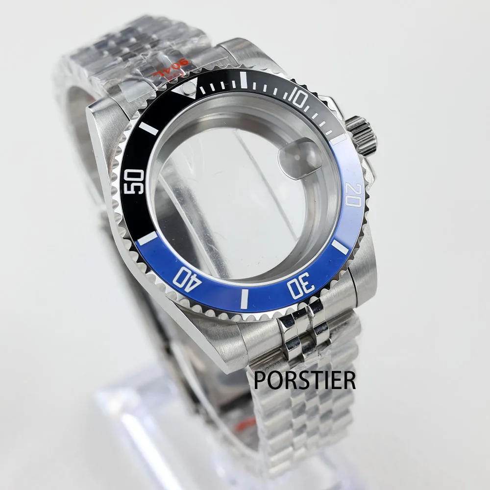 40mm Watch Case 904L Stainless steel Jubilee bracelet Sapphire Glass for Seiko NH34 NH35 /36 Movement GMT Yacht-Master Cases