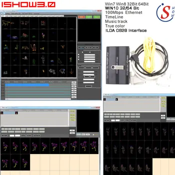 Eshiny iShow V3.0 Laser Show Software ILDA + RJ45 Interface USB para discoteca DJ DMX Bar Stage Laser Light semelhante como QUICKSHOW N8T92