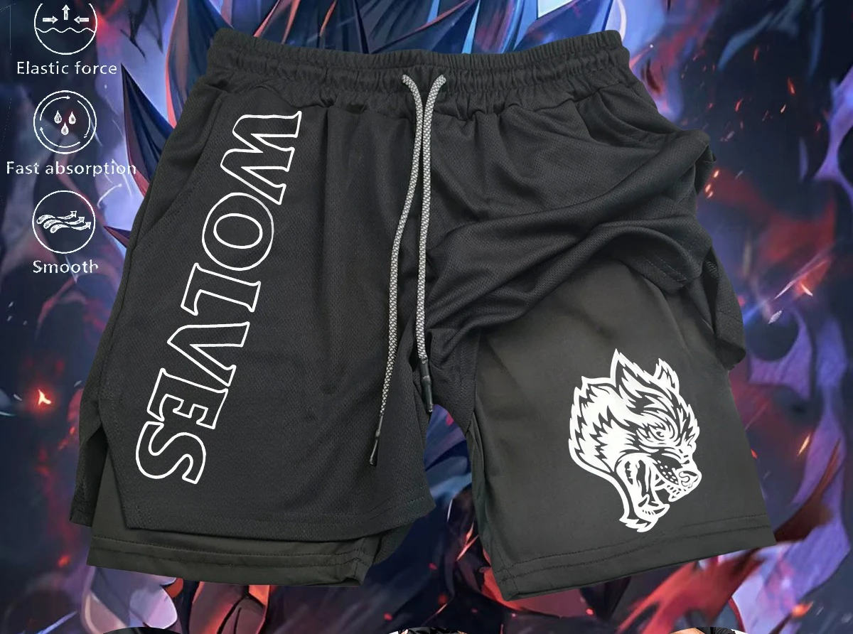 

New Men's Summer Quick-drying Shorts Double-layer 2-in-1 Casual Pants Gym Sports Fitness Pants Running Sports Pants Men Clothing