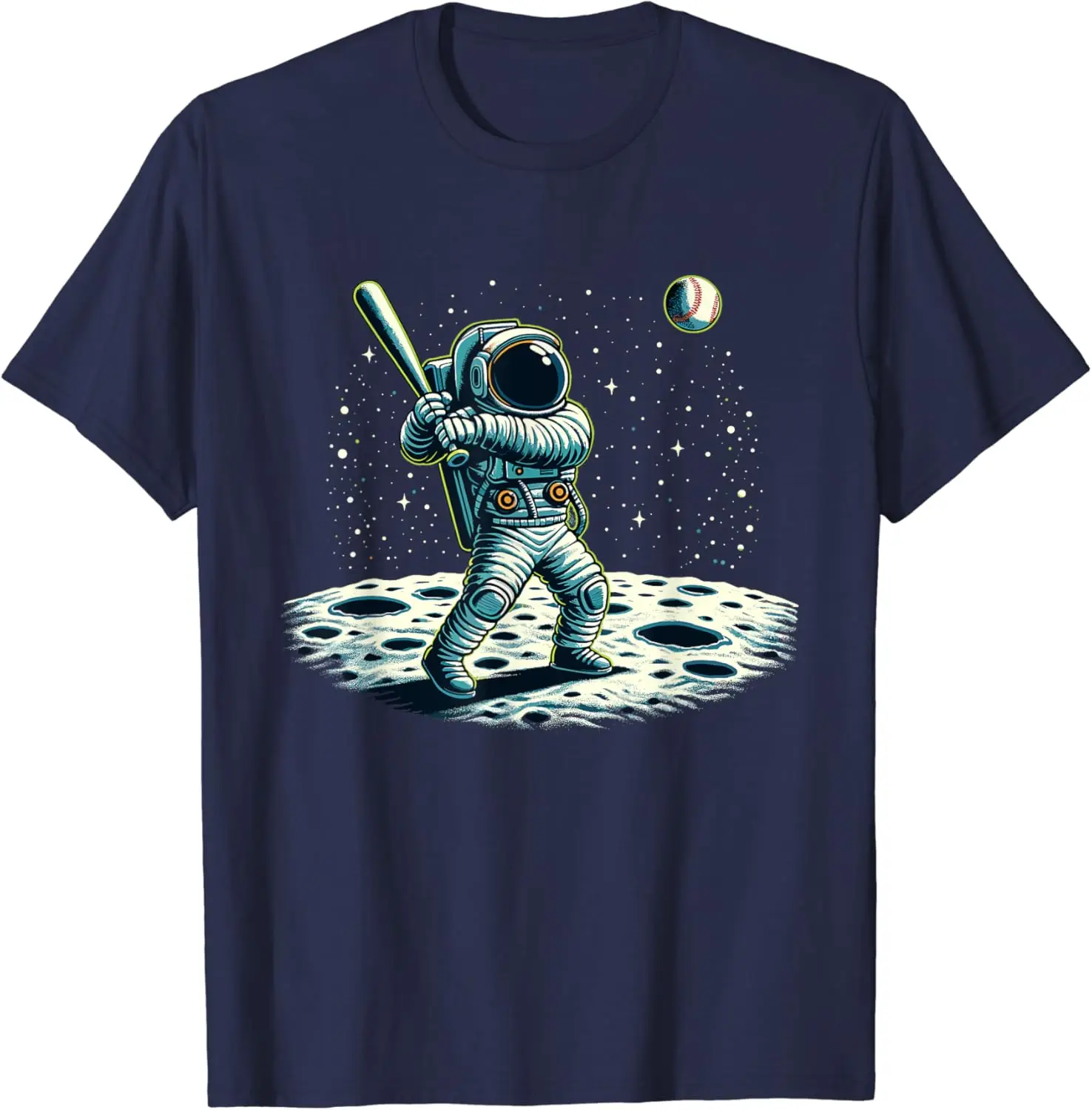 Baseball Novelty Astronaut Men Women Kids Funny Baseball T-Shirt