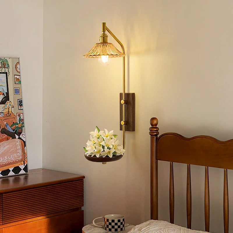 

Retro French Bedroom Wall Lamp LED Master Bedroom Bedside Lamp Storage Corridor Wall Lamp Living Room Sofa Background Wall Light