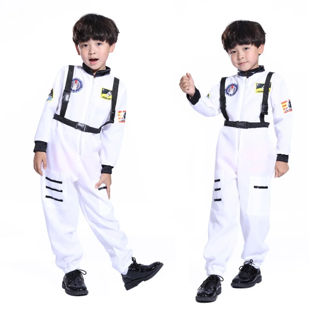 

Astronaut Costume Space Suit for Adult Cosplay Costumes Zipper Halloween Costume Couple Flight Jumpsuit