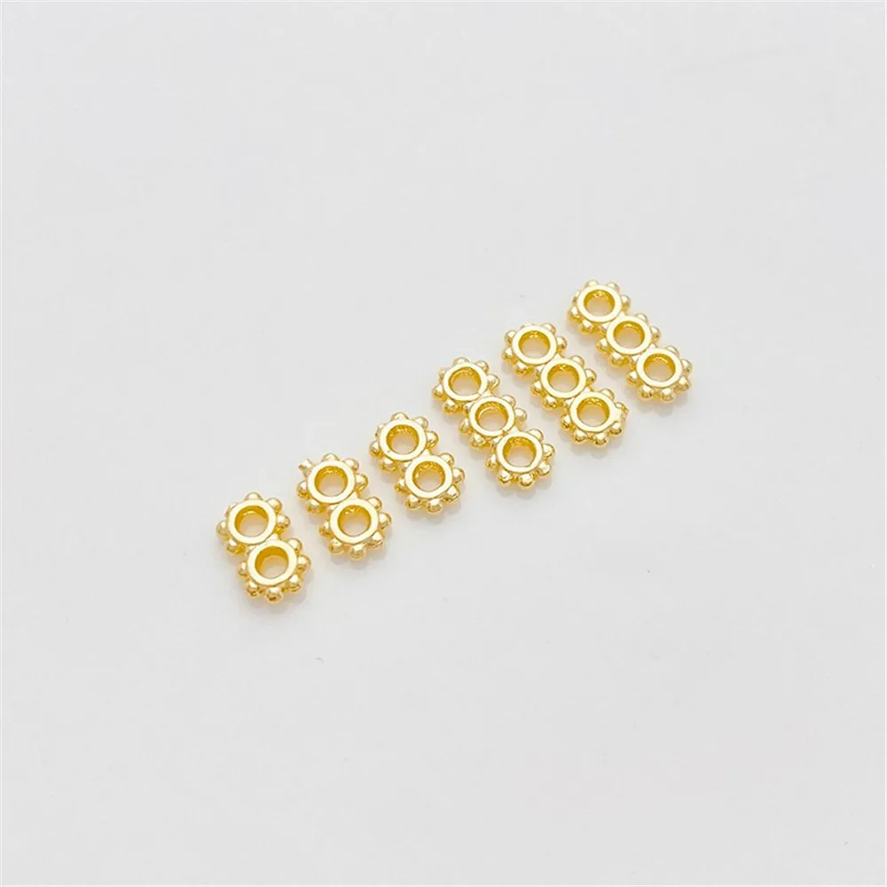 

18K Gold-wrapped Double-row Three-row Snowflake Sheet Spacer DIY String Pearl Crystal Bracelet Jewelry Material Accessories