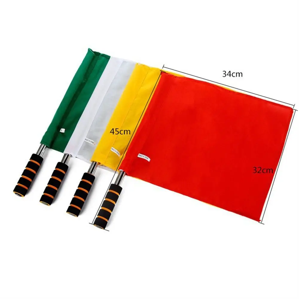 Red White Yellow Soccer Referee Flag High-visibility Lightweight Linesman Flags Eye-catching Fair Play Competition Signal Flag