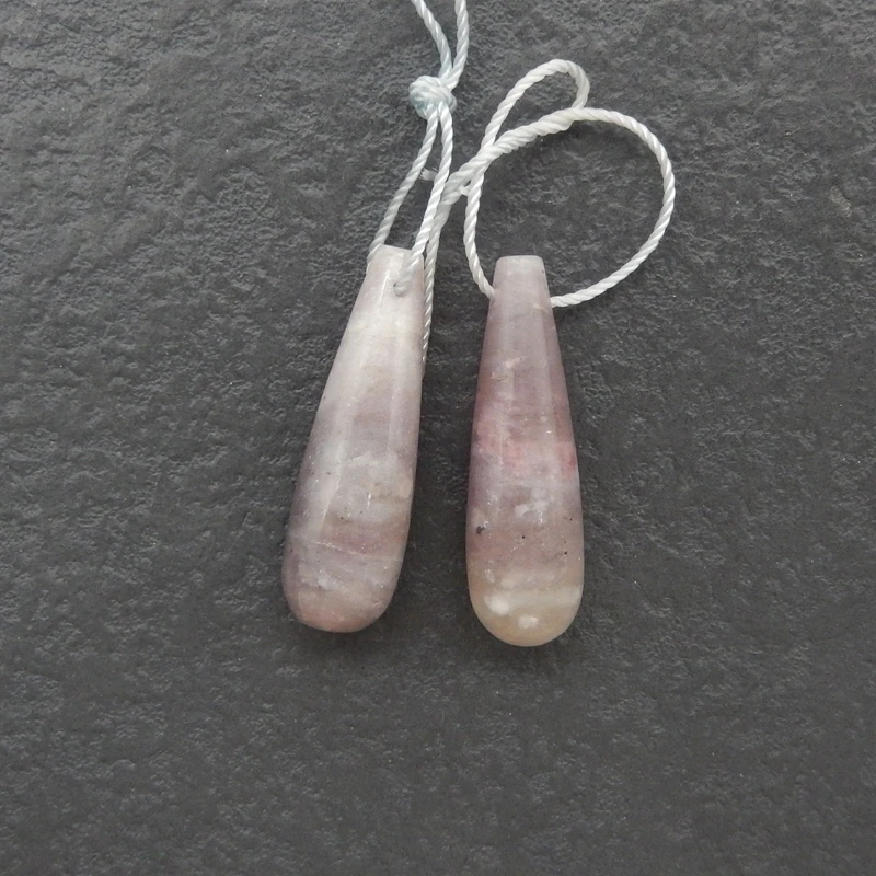 Soft Lavender-Pink Pink Tourmaline Teardrop Drop Earrings Jewelry Set Matching Gemstone Accessory 30x9x9mm-7.2g